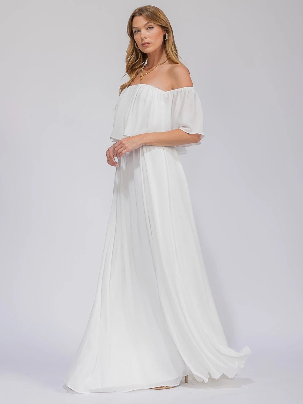 R.S.V.P. by Sugarlips | Canyon Lily Chiffon Maxi Gown Bohemian Bride Desert Boho - Picture 5 of 12